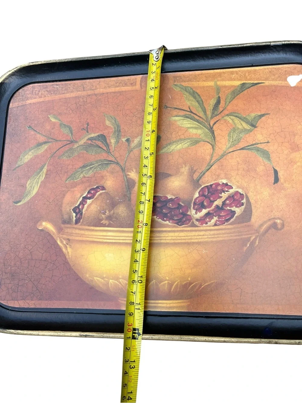 Italian Gold Pomegranate Fruit Still Life Tray - ITALY